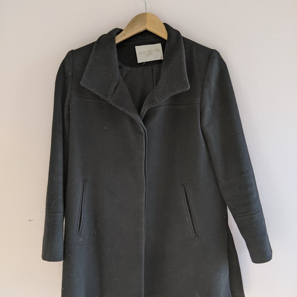 Navy Wool Coat - Tasteful Cut / Drape